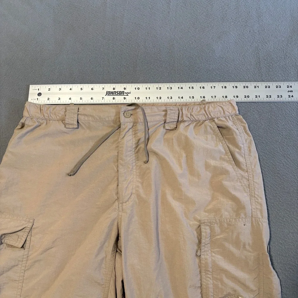 The North Face Convertible Cargo Pants Mens XL 38x34 Khaki Hiking Zip Off Nylon